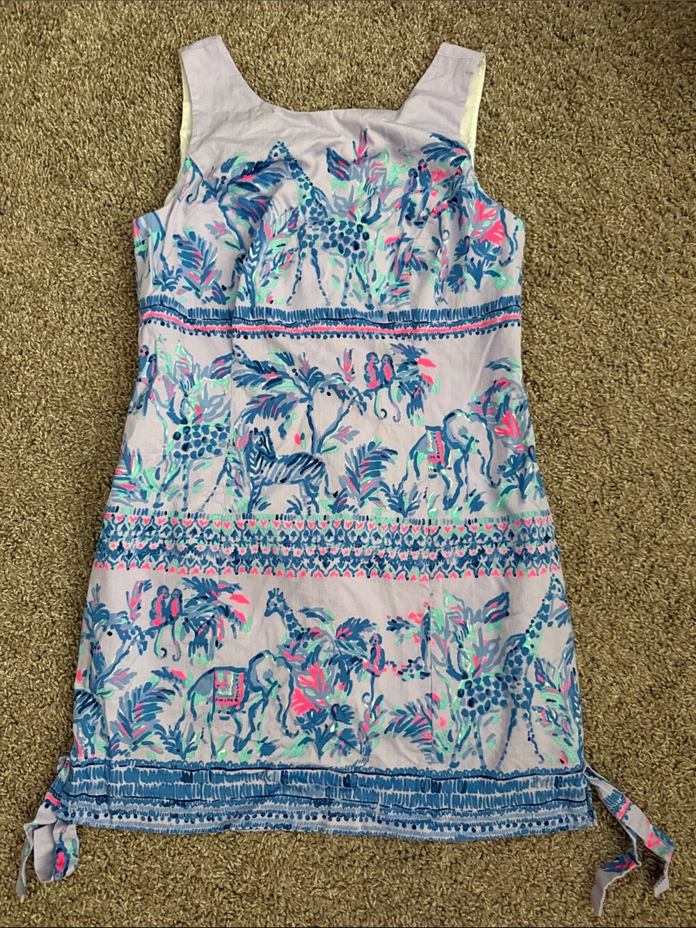 Lilly Pulitzer Mila shift dress in the "Lilac Verbena Fruity Monkey"